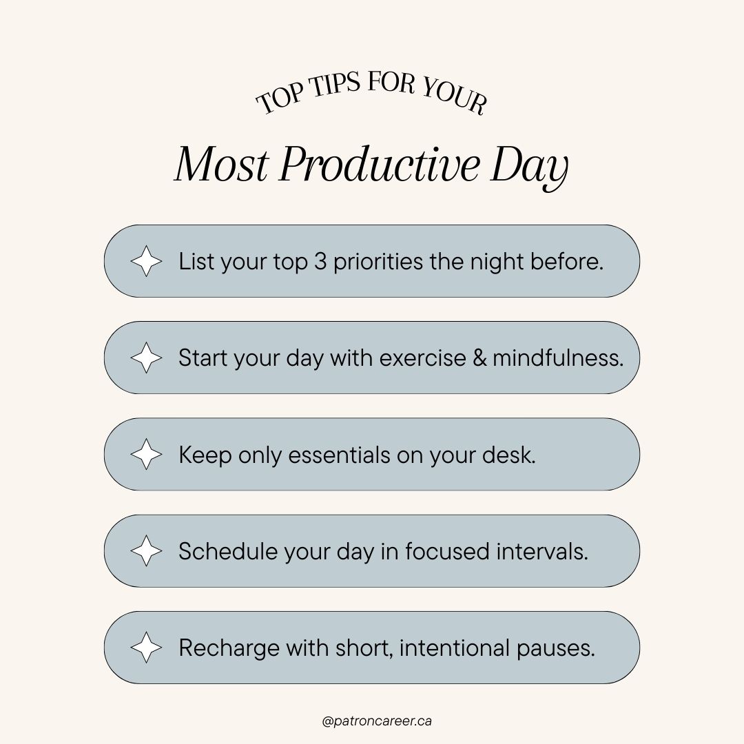 top tips for your most productive day