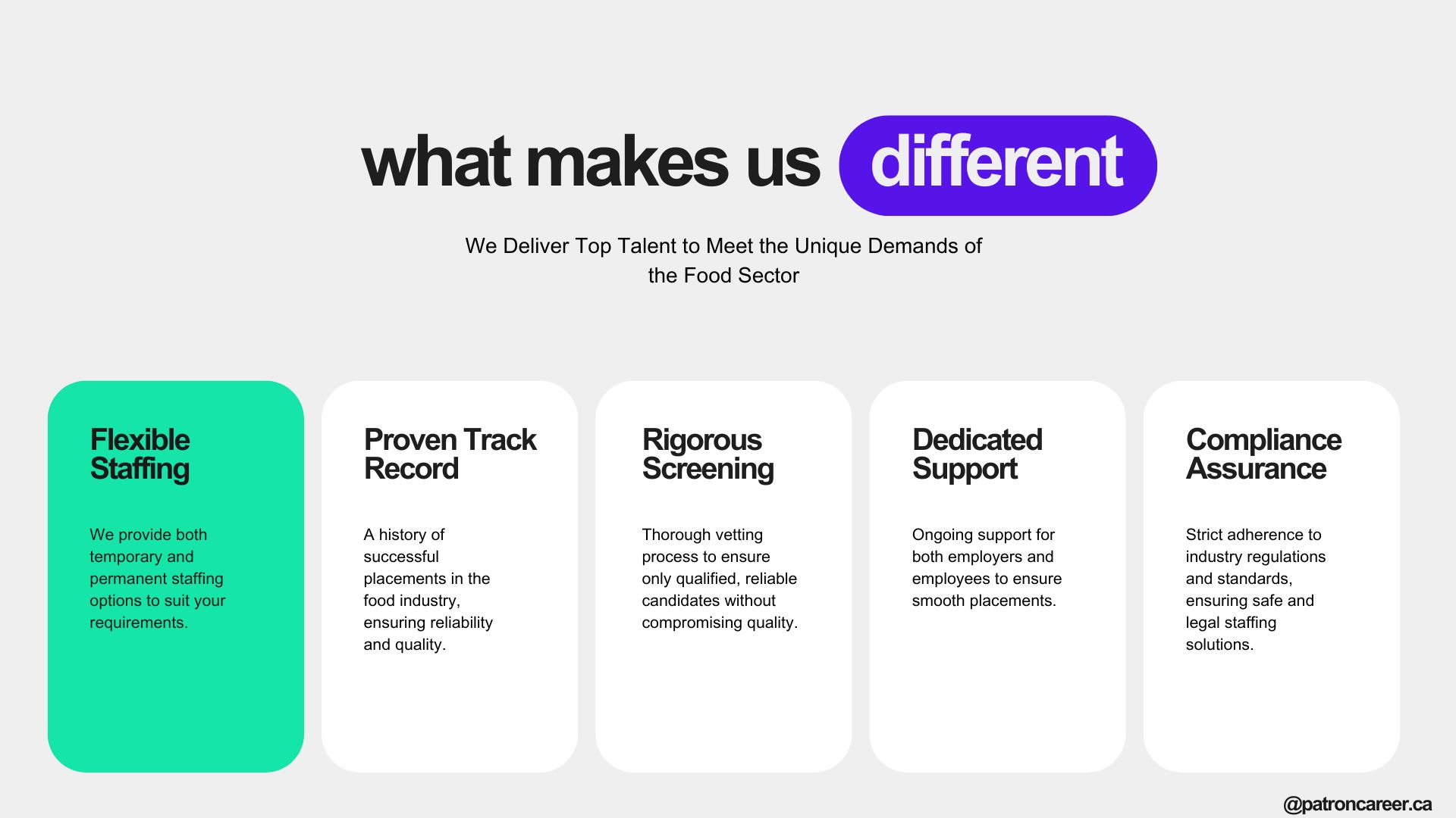 what makes us difference in food industry