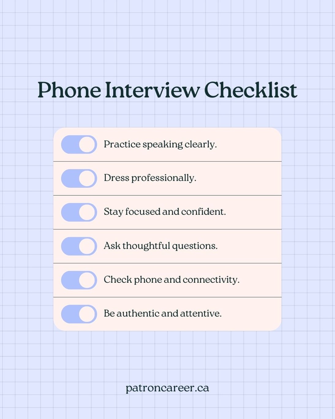 phone interview checklist